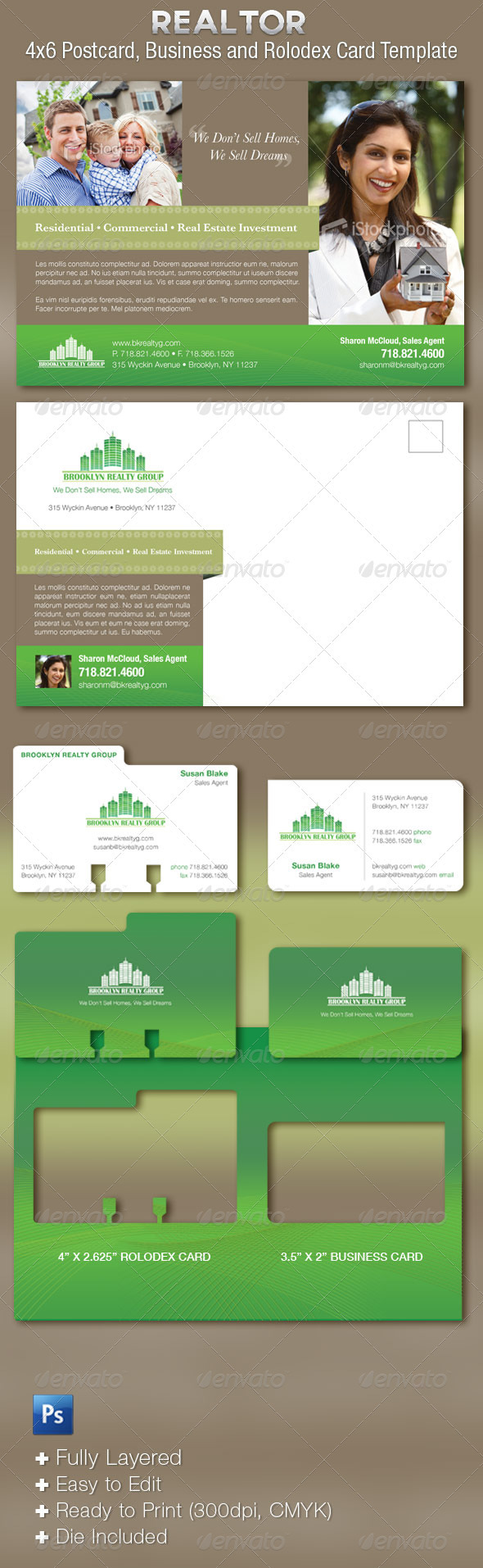 Real Estate Flyer Plus Business Cards Template - Miscellaneous Print Templates