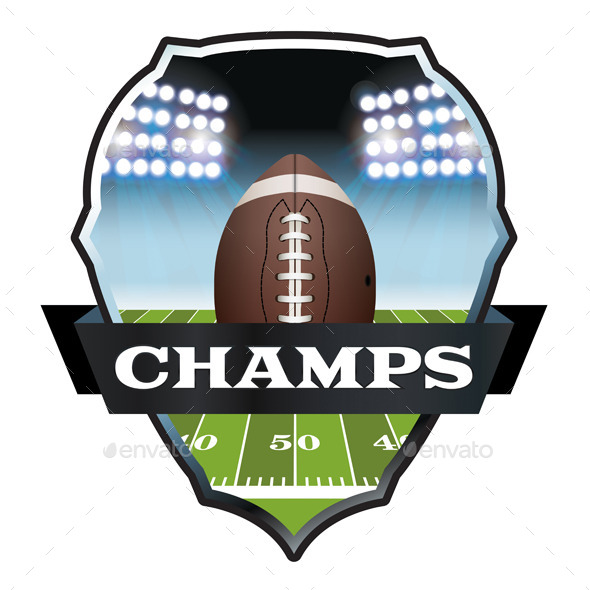 American Football Champs Badge Illustration - Sports/Activity Conceptual