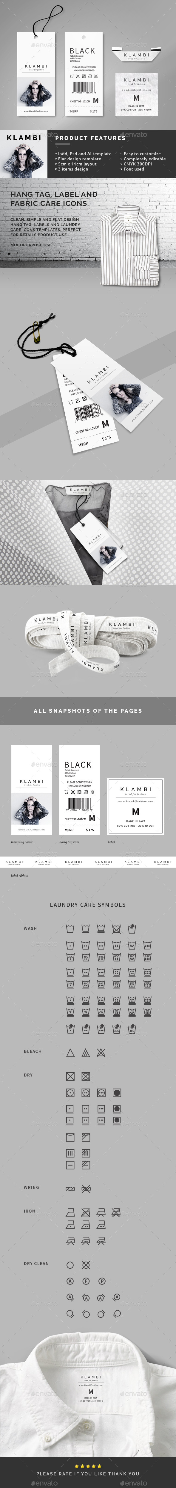 Fabric Care Icons, Label and Hang Tag - Miscellaneous Print Templates