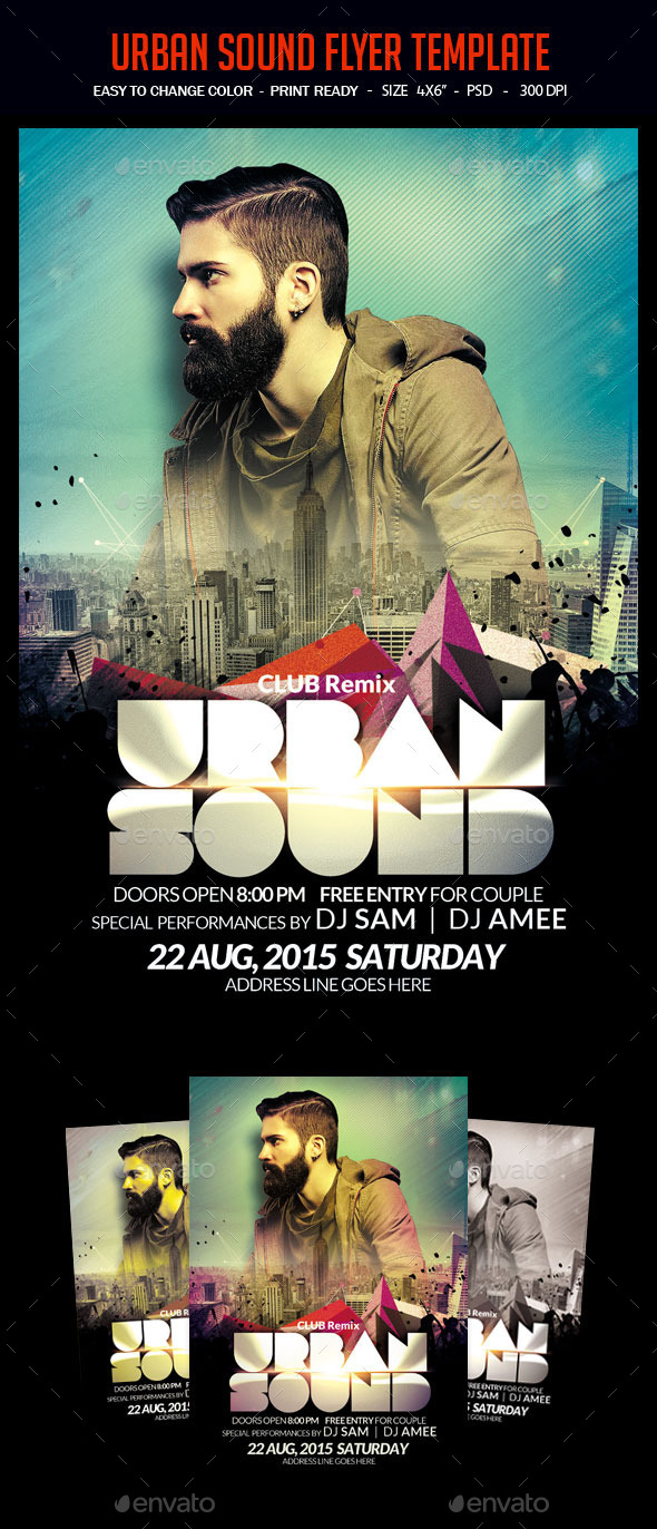 Urban Sound Flyer Template - Clubs & Parties Events