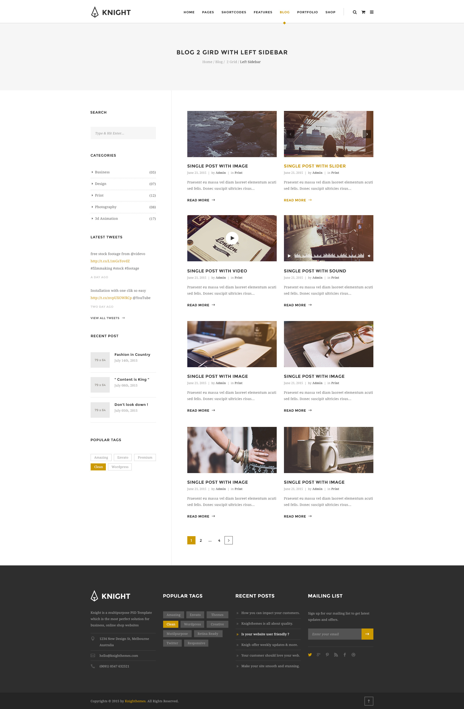 Knight - Corporate and Shop PSD Template
