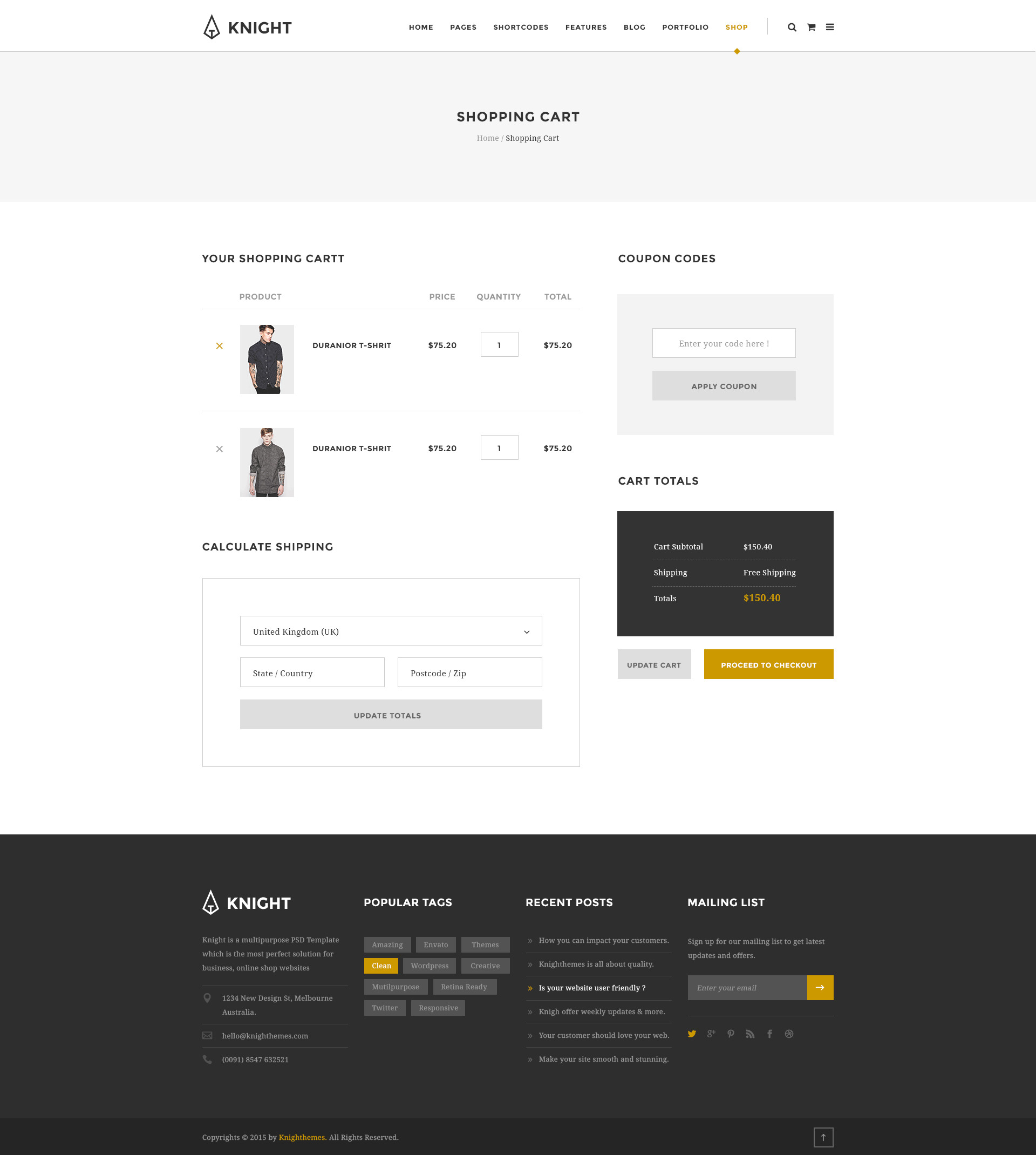 Knight - Corporate and Shop PSD Template