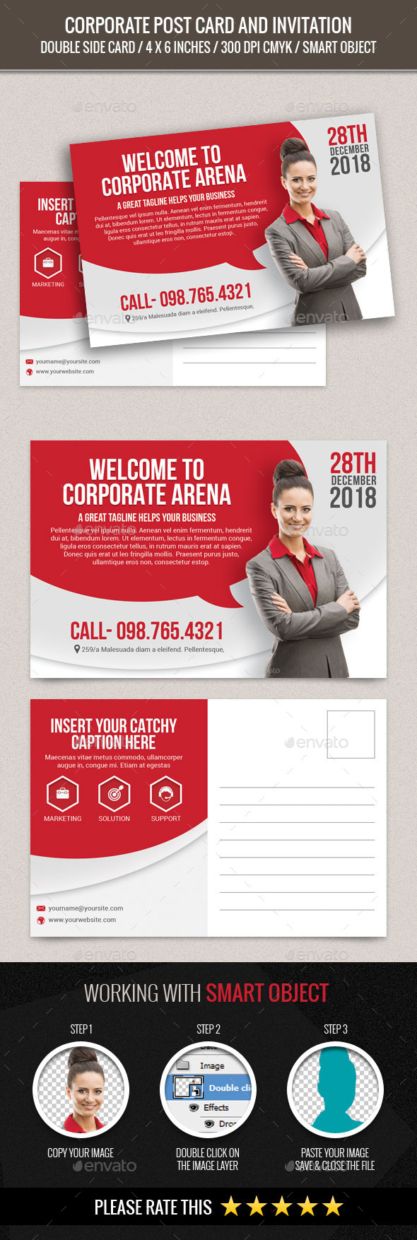 Corporate and Business Post Card Template - Cards & Invites Print Templates