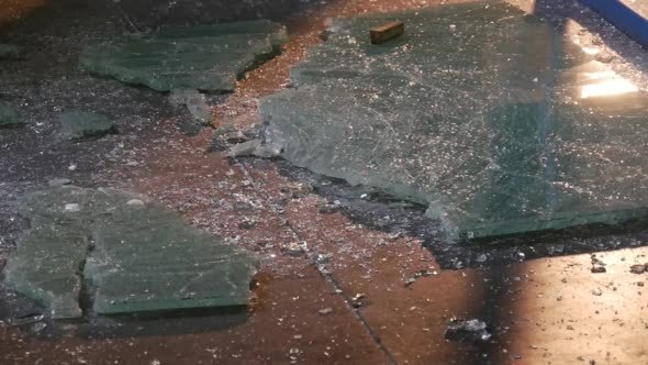 Broken Sheet on Tempered Glass is Falling Down Broken Sheet on Tempered Glass is Falling Down
