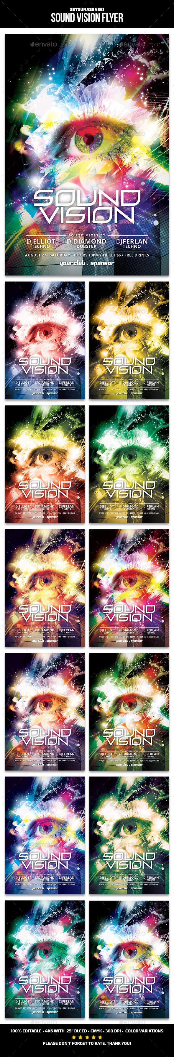 Sound Vision Flyer - Clubs & Parties Events