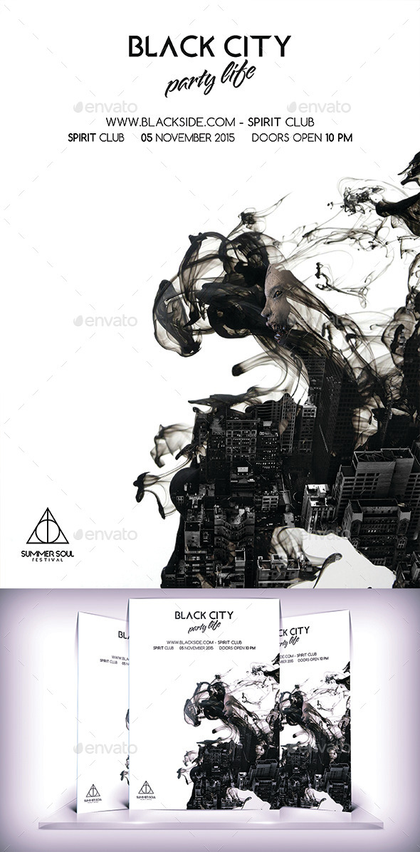 Black City Life Flyer - Flyers Print Templates