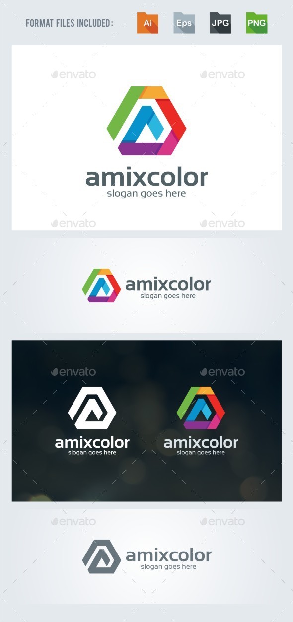 A Letter - Colors Logo Template - Letters Logo Templates
