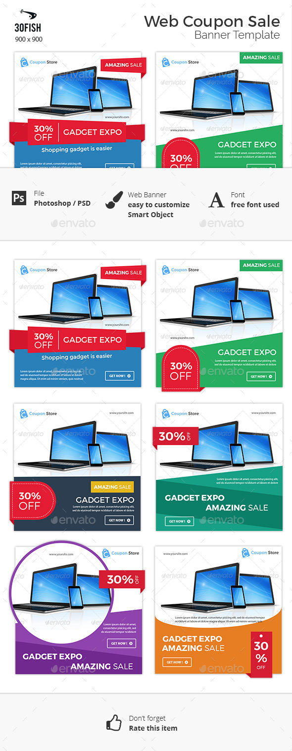 Web Coupon Sale Banner - Banners & Ads Web Elements