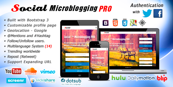 Social Microblogging PRO - CodeCanyon Item for Sale