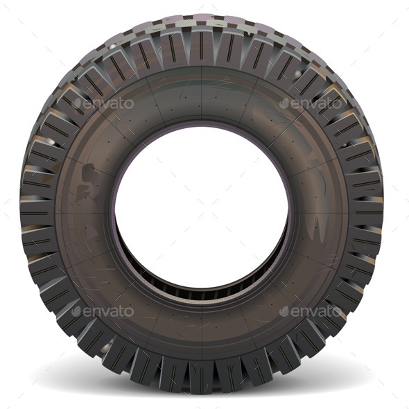 Vector Old Truck Tire - Industries Business