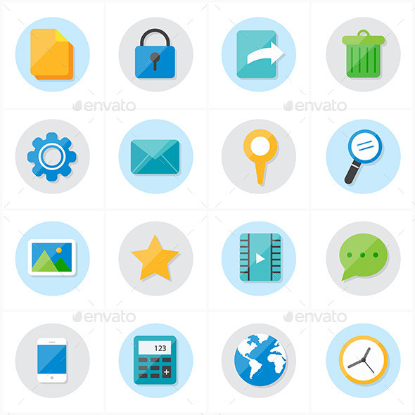 Flat Icons Mobile Icons and Internet Web Icons Vec Flat Icons Mobile Icons and Internet Web Icons Vec