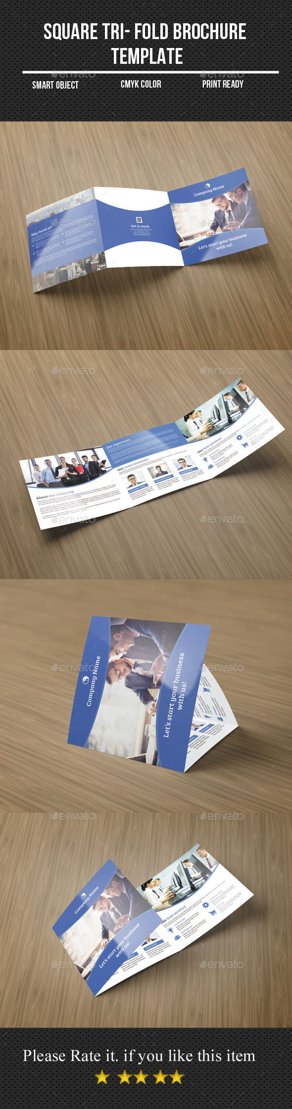 Square Tri- Fold Business Brochure - Corporate Brochures