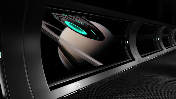 View from Saturns Space Station Window alt