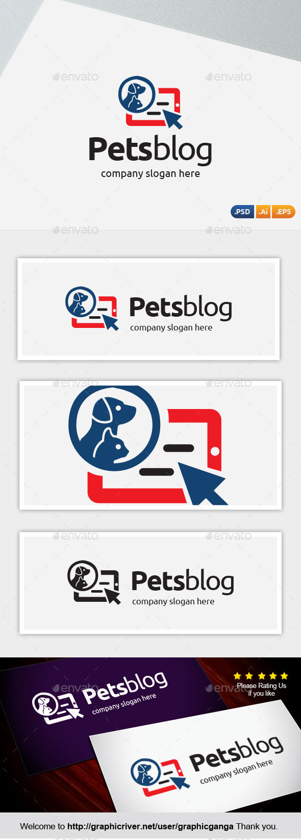 Cats & Dogs - Pets Blog - Abstract Logo Templates