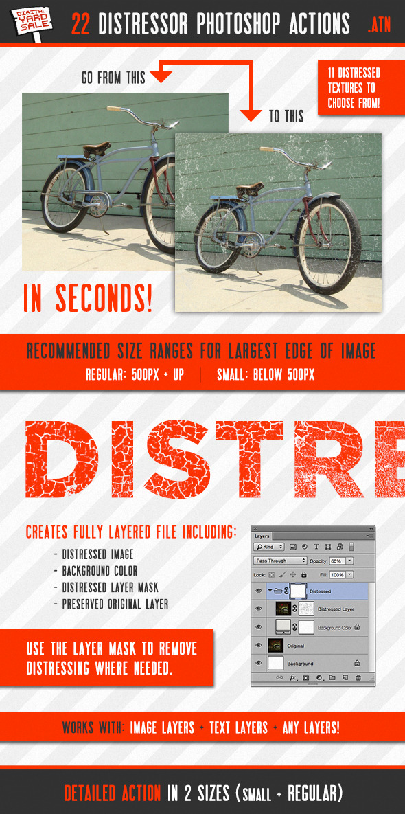 22 Layer Distressor Photoshop Actions - Photo Effects Actions