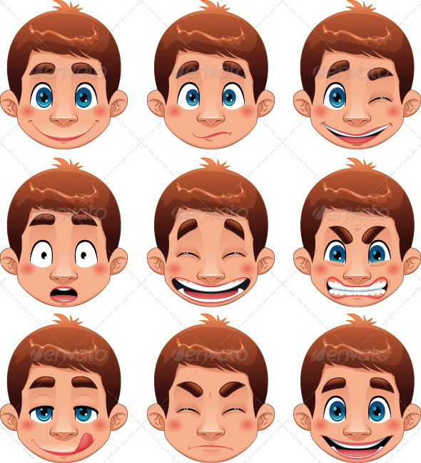 Boy Expressions. - People Characters