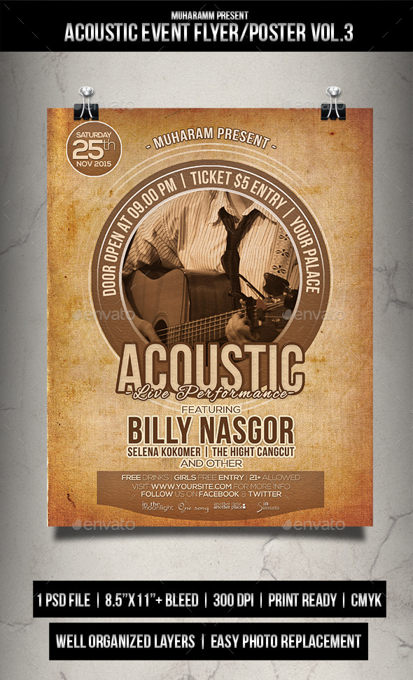 Acoustic Event Flyer / Poster Vol.3 - Events Flyers