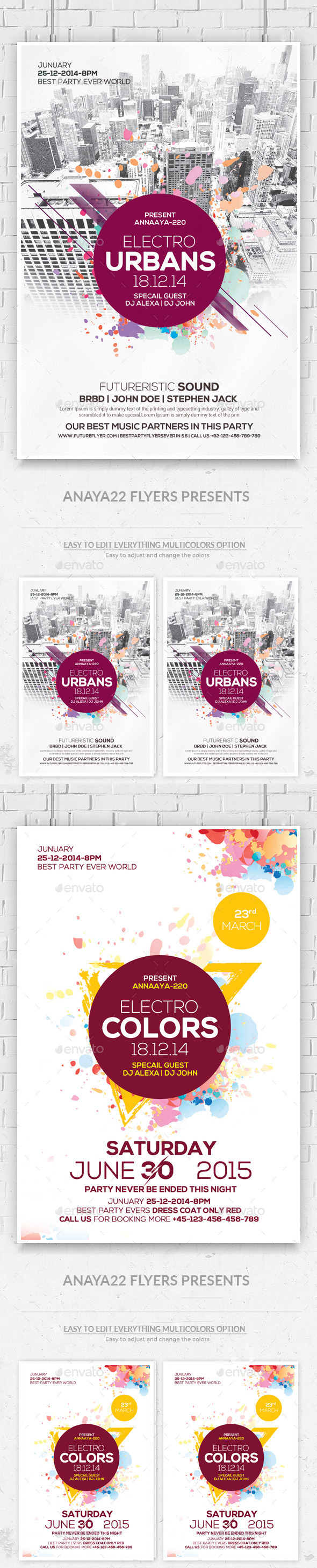 Minimal Abstract Flyers Bundle - Clubs & Parties Events