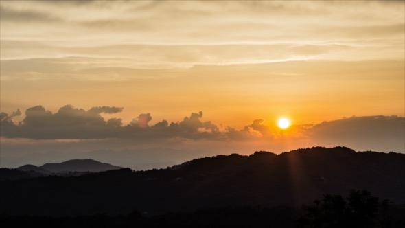 Sunset on Mountain Landscape Sunset on Mountain Landscape
