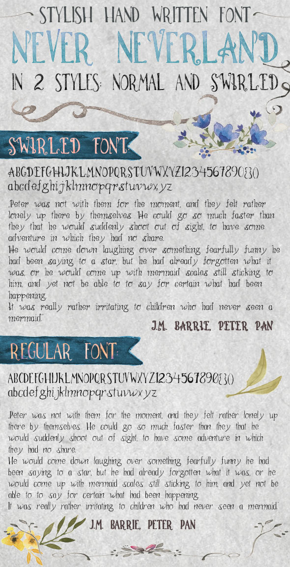 Hand Written Font Never Neverland Hand Written Font Never Neverland