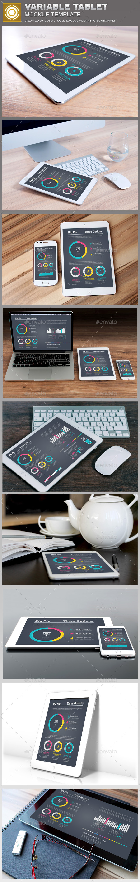 Variable Tablet Mockups Template - Product Mock-Ups Graphics