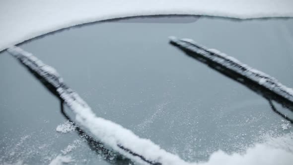 Car Wipers After A Snowstorm