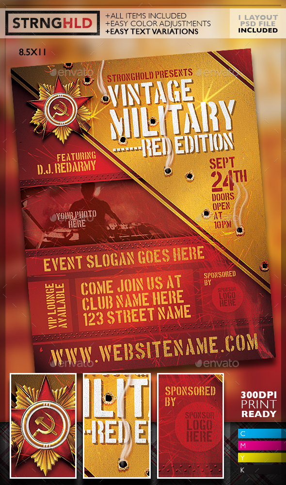 Vintage Russian Military Style Event Flyer - Miscellaneous Events