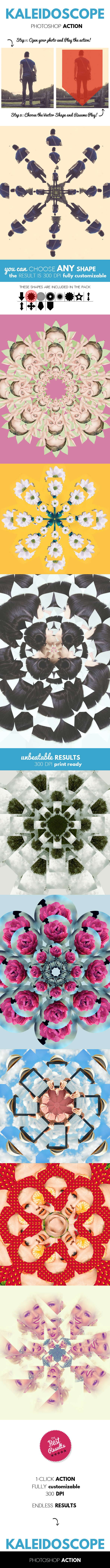 Kaleidoscope Abstract Effect Photoshop Action - Photo Effects Actions
