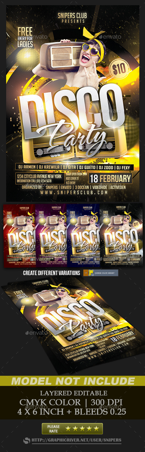 Disco Party - Events Flyers