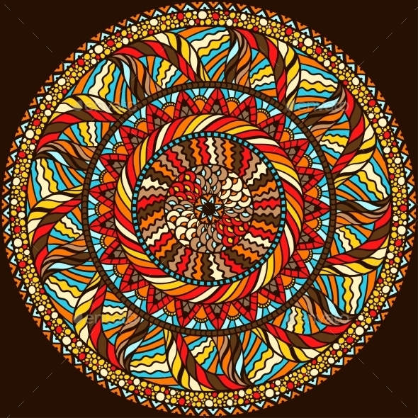 Ethnic Background Design With Hand Drawn Ornament - Patterns Decorative
