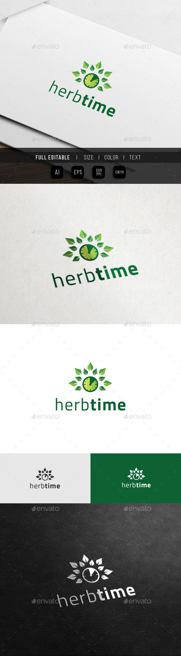 Herbal Time - Health Life Logo - Nature Logo Templates