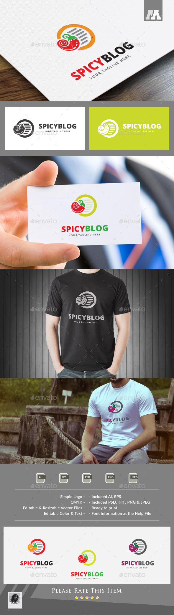 Spicy Blog Logo Template - Food Logo Templates