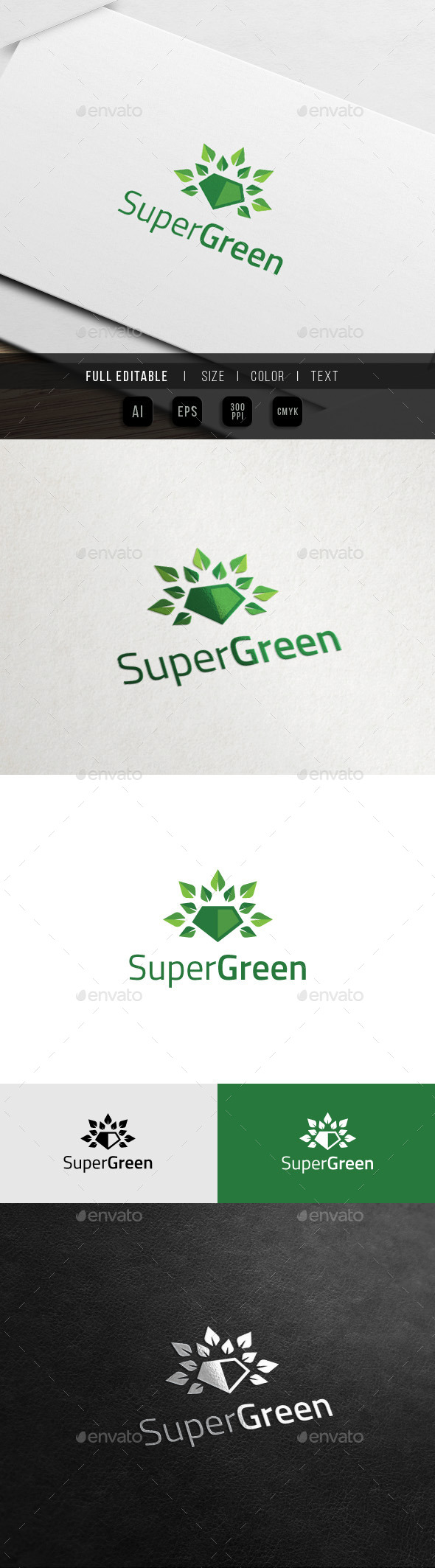 Super Go Green - Eco Hero Logo - Nature Logo Templates