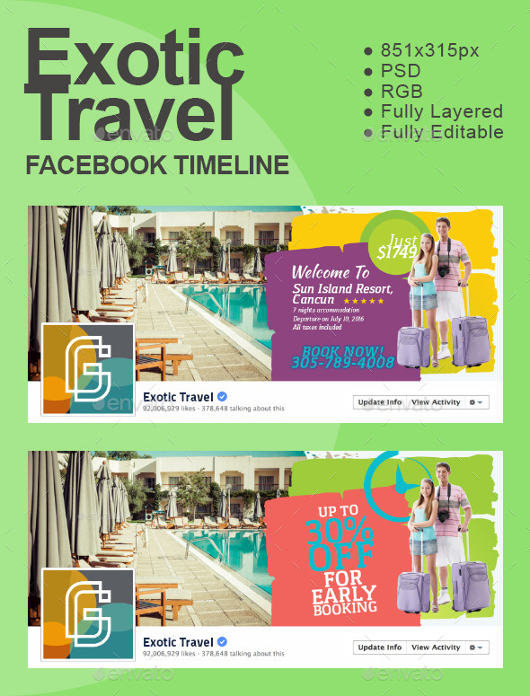 Exotic Travel Timeline - Facebook Timeline Covers Social Media