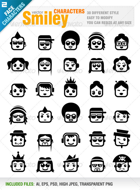 Smiley Characters - Characters Vectors