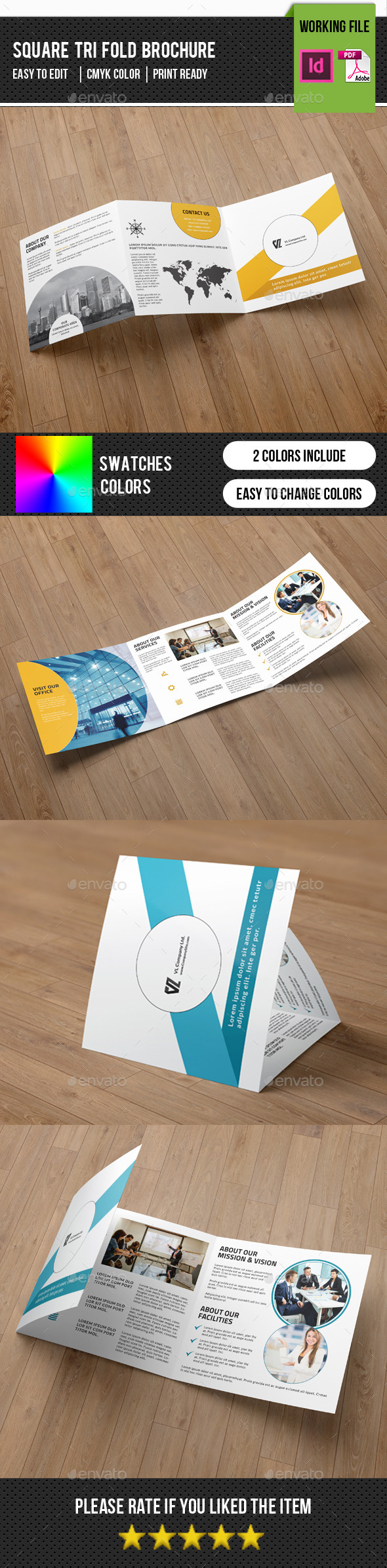 Corporate Square Trifold Brochure-V74 - Corporate Brochures