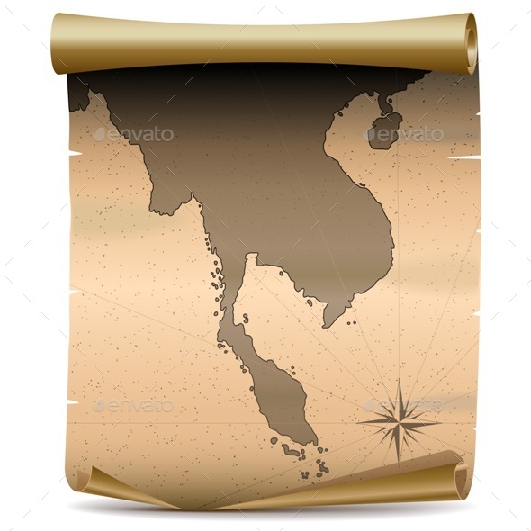 Thailand Vintage Map - Travel Conceptual