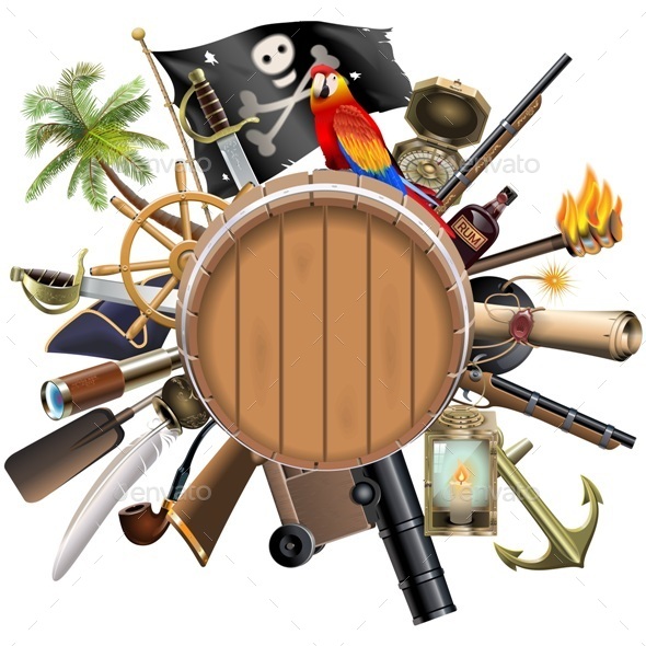 Pirate Concept with Barrel Pirate Concept with Barrel