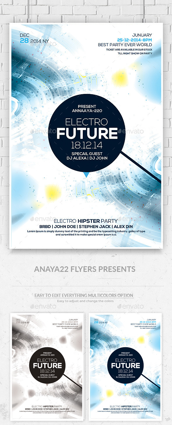 Minimal Abstract Flyer Templates - Clubs & Parties Events
