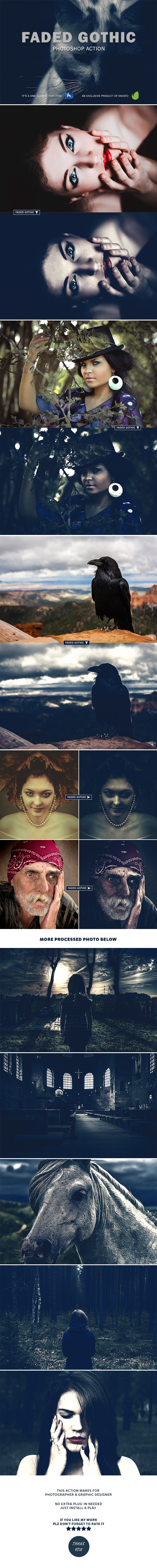 Faded Gothic Photoshop Action - Photo Effects Actions