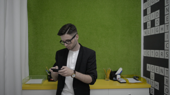 Young Man Text Messaging Young Man Text Messaging