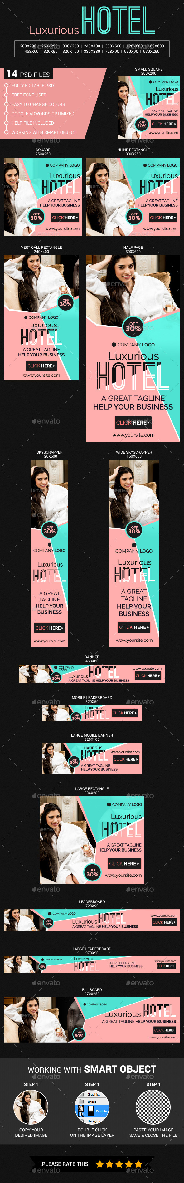 Luxurious Hotel - Banners & Ads Web Elements
