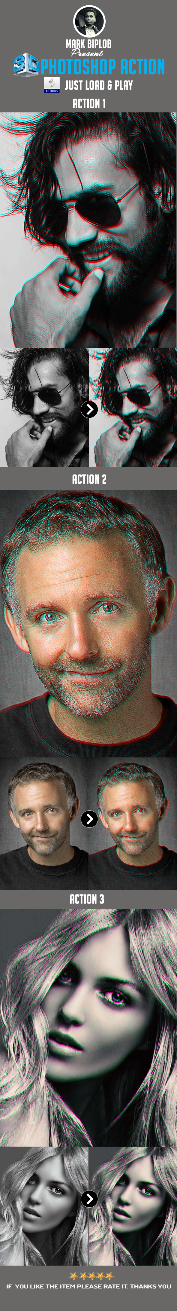 Photoshop 3d Action Effect - Photo Effects Actions