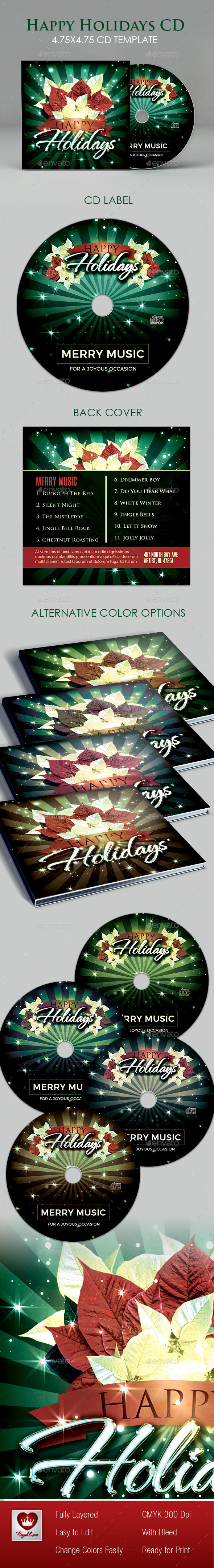Happy Holidays CD Artwork - CD & DVD Artwork Print Templates