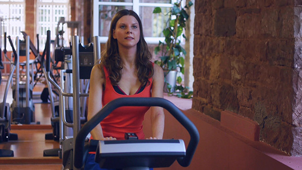 Attractive Girl On Bicycle Simulator Attractive Girl On Bicycle Simulator