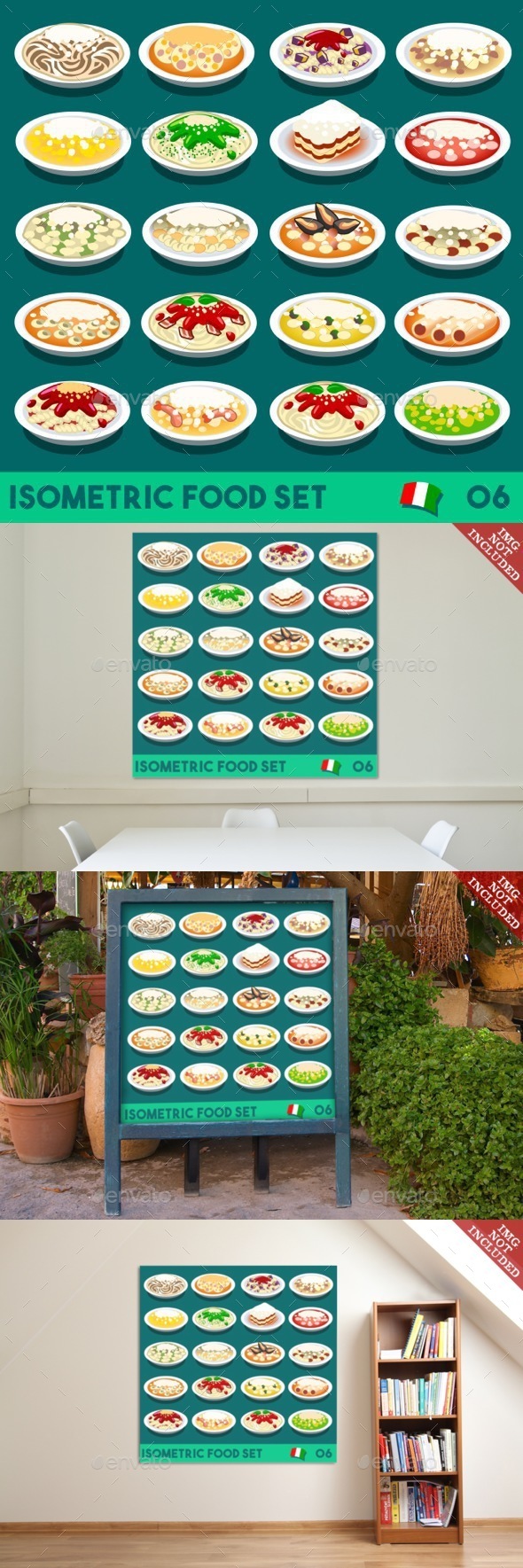 Pasta Set 06 Food Isometric Pasta Set 06 Food Isometric