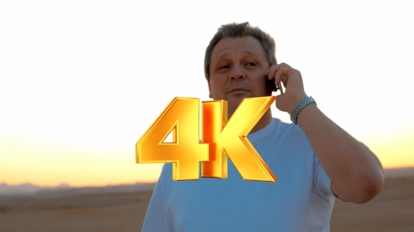 Man On Vacation Having a Phone Talk Man On Vacation Having a Phone Talk