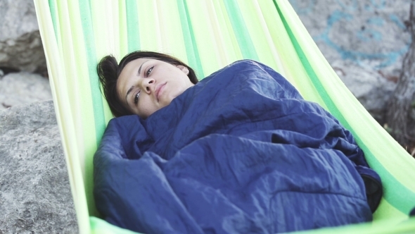 Girl Wakes Up In Hammock