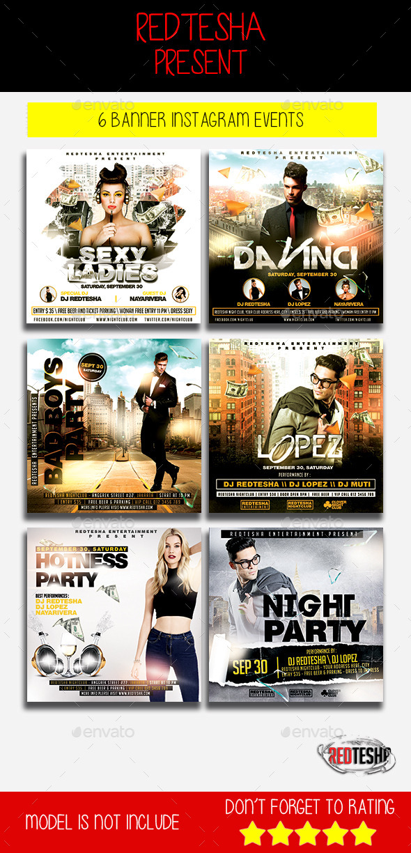 Instagram Banner Events - Banners & Ads Web Elements