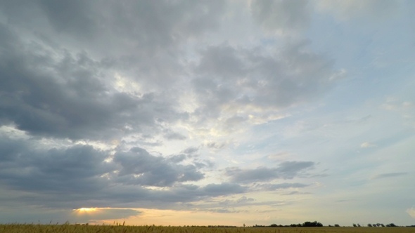 Sunset Sky Clouds over a Wheat Field Sunset Sky Clouds over a Wheat Field